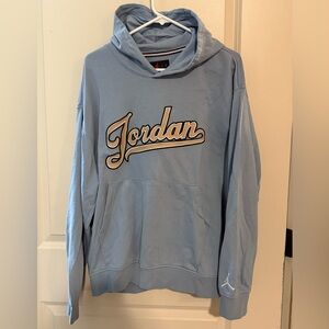Jordan Men's Light Blue Hoodie with Logo